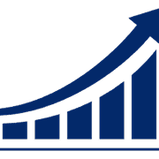 右上がりのグラフと矢印のアイコン